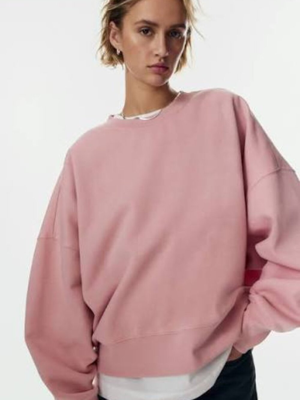 H&M Classic Pink Long Sleeved Cotton and Polyester Sweatshirt Size XL